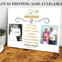 We Still do 50th Wedding Anniversary Then & Now Print Golden