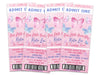 Pink Butterfly Admission Ticket Invitations