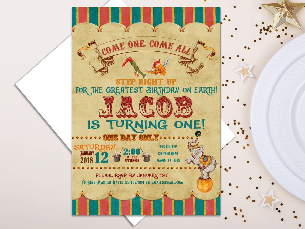 Under The Big Top Invitations