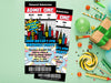 Superhero Birthday Admission Ticket Invitations