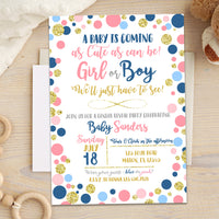 Cute as Can Be Gender Reveal Party Invitations