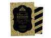 Black and Gold Glitter Sweet 16 Invitations