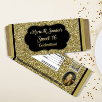 Gold Glitter Candy Bar Wrappers Sweet 16 ANY