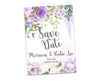 Purple Magnolia Save The Date Wedding Stationary