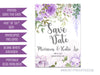 Purple Magnolia Save The Date Wedding Stationary