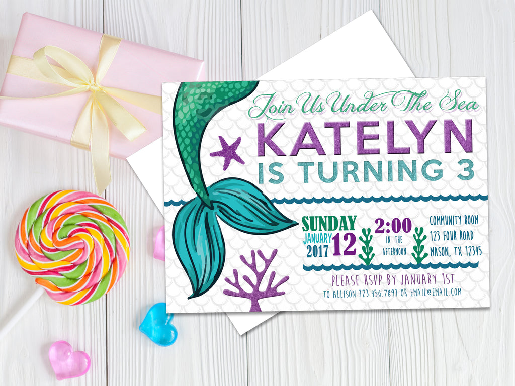 Mermaid Tail Invitation Template