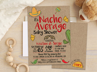 Nacho Average Baby Shower Invitations