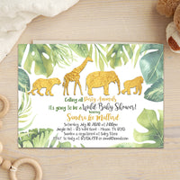 Jungle Safari Baby Shower Invitations