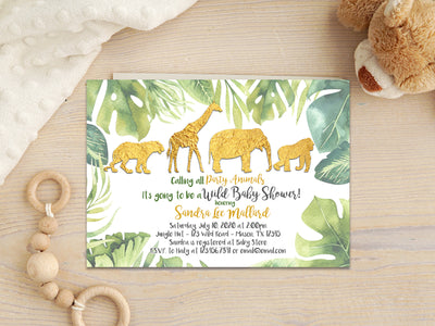 Jungle Safari Baby Shower Invitations