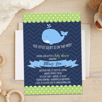 Little Squirt Whale Baby Shower Invitation