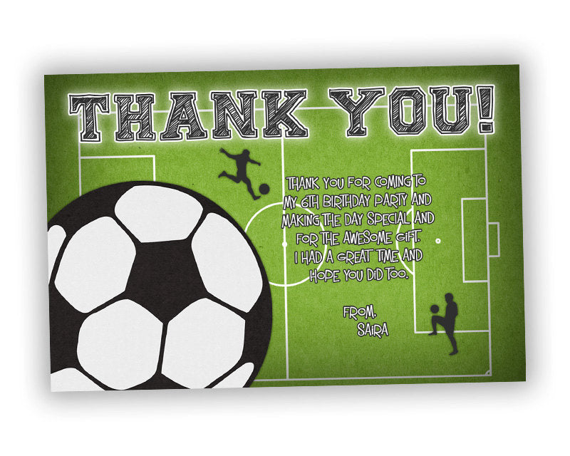 Soccer Birthday Thank You Cards or Tags | Party Print Express soccer-birthday-thank-you-cards-or-tags-party-print-express