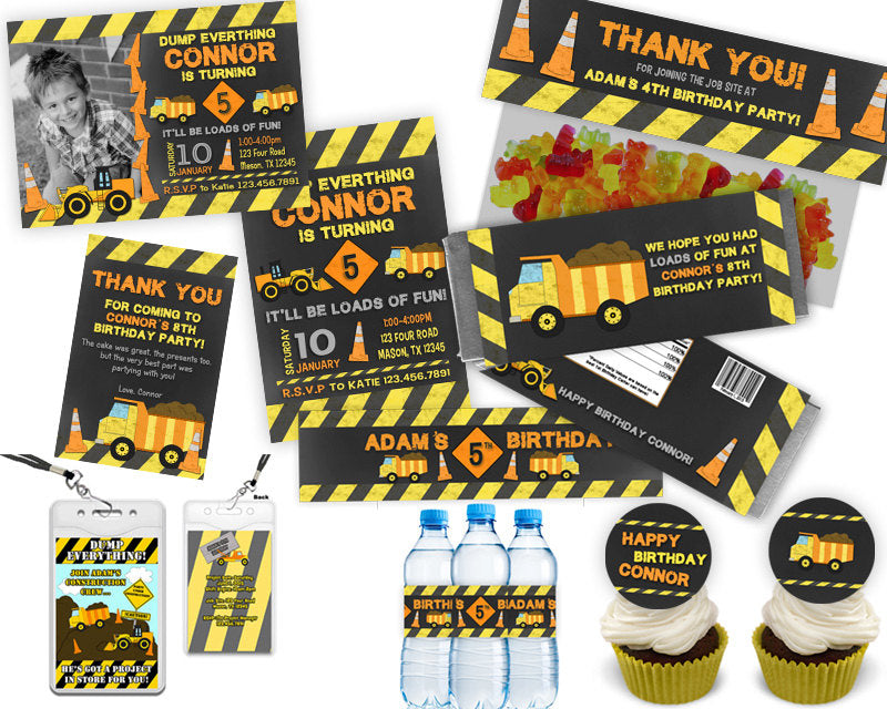dump-truck-cupcake-toppers-construction-birthday-party-print-express for Free Printable Construction Thank You Tags Dump Truck Cupcake Toppers Construction Birthday | Party Print Express for Free Printable Construction Thank You Tags