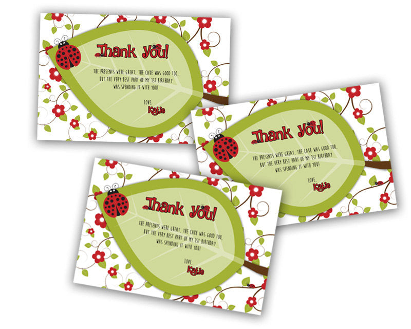 Ladybug Birthday Thank You Cards or Tags | Party Print Express ladybug-birthday-thank-you-cards-or-tags-party-print-express