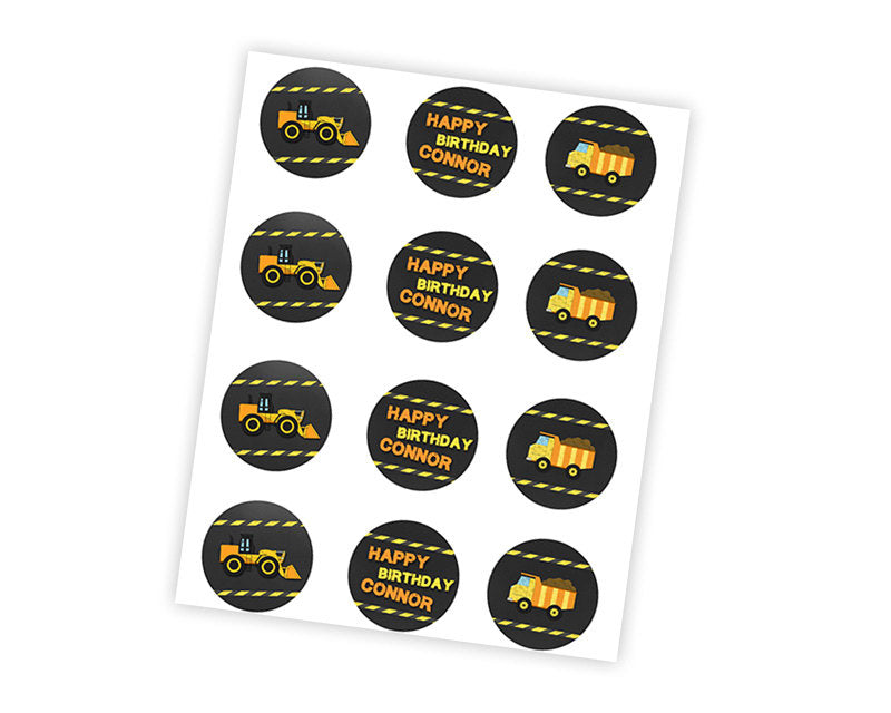 Dump Truck Cupcake Toppers Construction Birthday | Party Print Express dump-truck-cupcake-toppers-construction-birthday-party-print-express