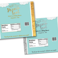 Blue Heaven Sent Baby Shower Candy Bar Wrappers