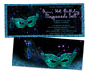 Peacock Masquerade Mask Invitations Sweet 16