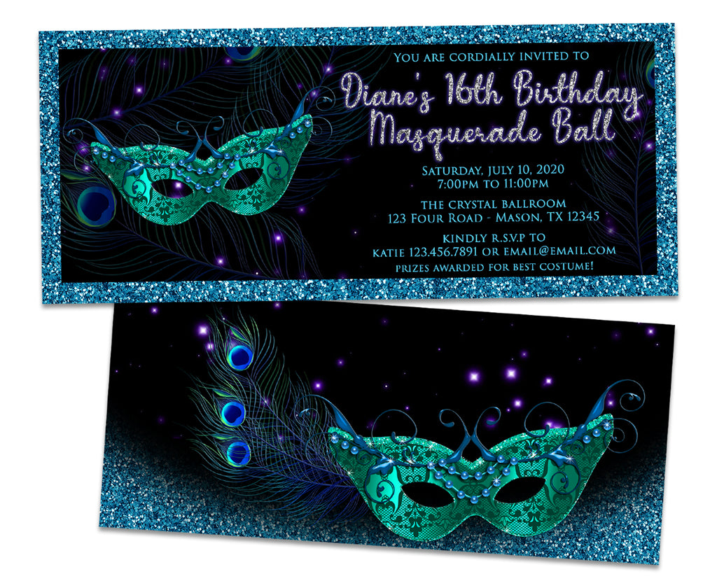 peacock-masquerade-mask-invitations-sweet-16-party-print-express for Free Printable Masquerade Ball Invitations Peacock Masquerade Mask Invitations Sweet 16 | Party Print Express for Free Printable Masquerade Ball Invitations