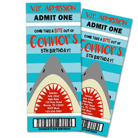 Shark Ticket Invitations Boy
