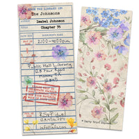 Floral Library Card Invitations