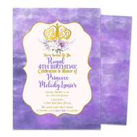 Royal Purple Princess Birthday Invitations