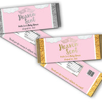Pink Heaven Sent Candy Bar Wrappers Angel Baby Shower