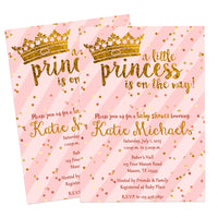 Pink and Gold Princess Baby Shower Invitation