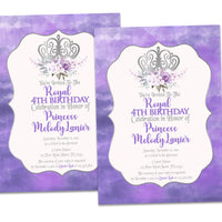 Royal Purple Princess Birthday Invitations