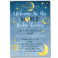 Outer Space Baby Shower Invitations Boy