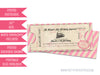 Pink Vintage Train Ticket Birthday Invitations