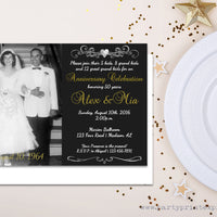 Chalk 50th Wedding Anniversary Invitation Gold