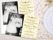 Ivory 50th Anniversary Party Invitations Wedding Golden