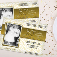 50th Anniversary Party Invitations with Photo