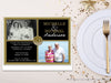 Black Gold Then & Now Photo 50th Anniversary Invitations