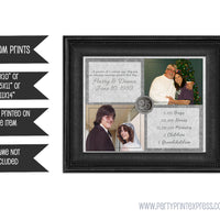 Silver 25th Wedding Anniversary Then and Now Photo Print