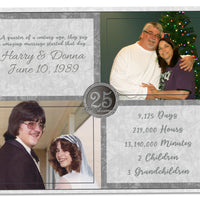 Silver 25th Wedding Anniversary Then and Now Photo Print