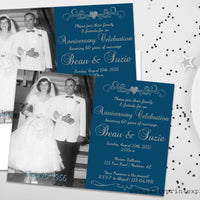 Navy Diamond 60th Wedding Anniversary Invitations