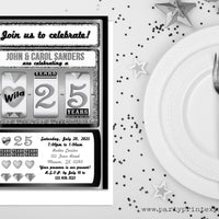 Silver Slot 25th Wedding Anniversary Party Invitations with Photo Option