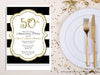 Black and Gold 50th Wedding Anniversary Invitation