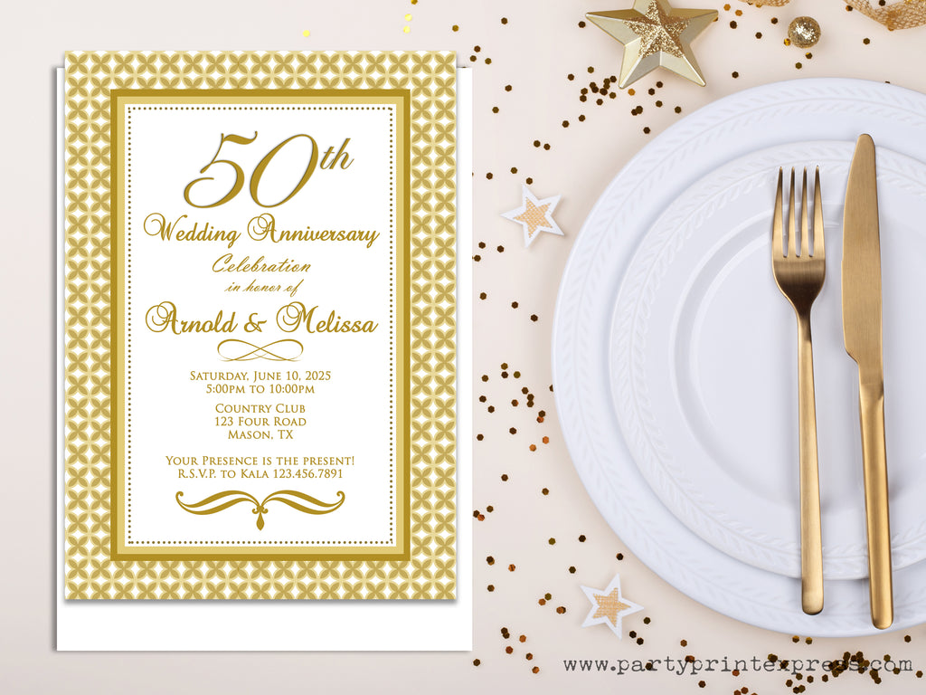 50th Wedding Anniversary Program Outline Personalised Golden Wedding