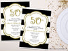 Black and Gold 50th Wedding Anniversary Invitation