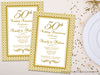 Golden Pattern 50th Wedding Anniversary Invitations
