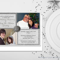 25th Wedding Anniversary Invitations Then and Now Photo