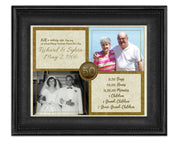 Gold 50th Wedding Anniversary Then and Now Photo Print