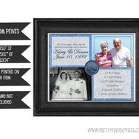 Diamond 60th Wedding Anniversary Then and Now Photo Print