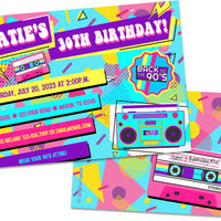 Retro 1990's Birthday Party Invitations