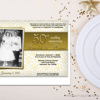 50th Anniversary Party Invitations with Photo