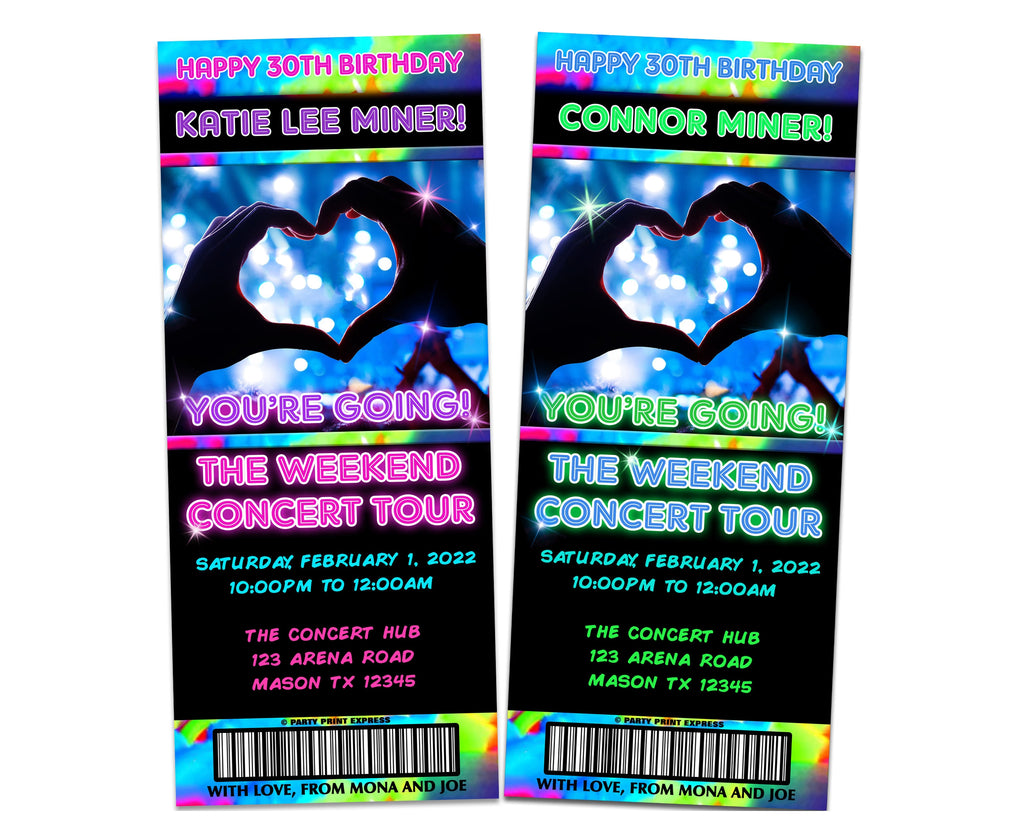 PRINTABLE Concert Gift Experience Tickets Personalized