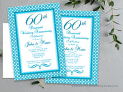 Gatsby Diamond Pattern 60th Wedding Anniversary Invitations