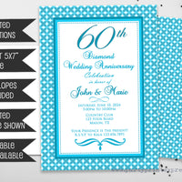 Gatsby Diamond Pattern 60th Wedding Anniversary Invitations
