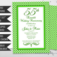 Emerald Pattern 55th Wedding Anniversary Invitations